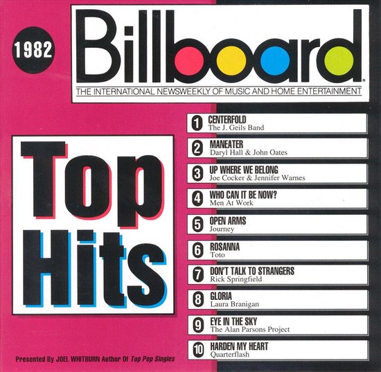 Billboard Top Hits 1982 met de nummers 1 tot en met 10, gepresenteerd door Joel Whitburn.