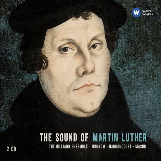 Albumhoes van 'The Sound of Martin Luther', met een schilderij van een man met een zwarte hoed en mantel.