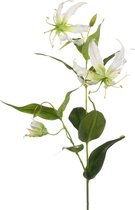 Emerald - Kunstbloem Gloriosa wit 75cm - Kunstplanten voor binnen