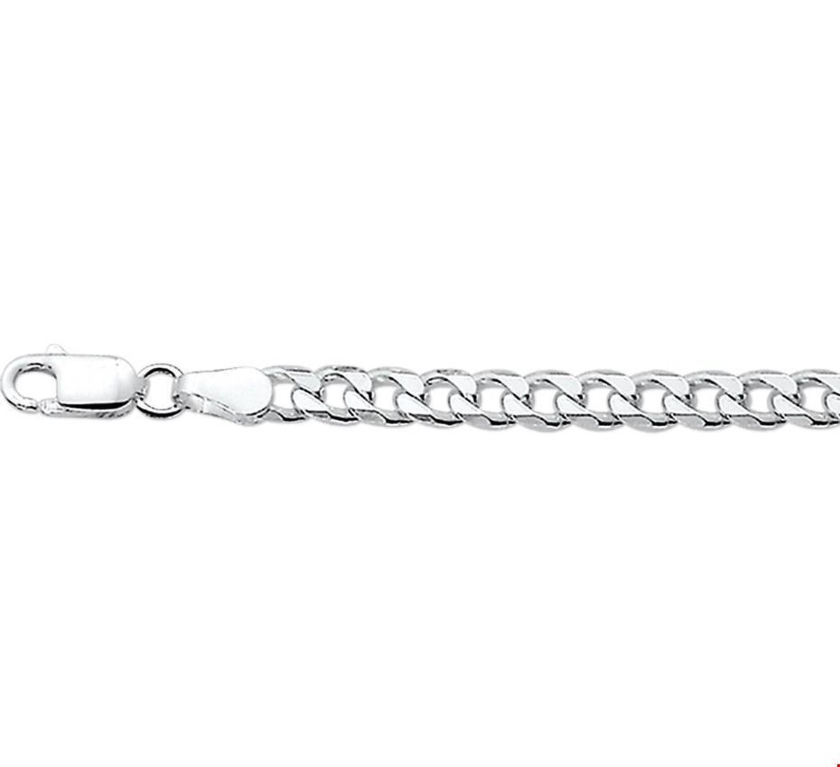Zilver Wit Gourmette 6-Zijdes Geslepen 4,0 mm 1001766