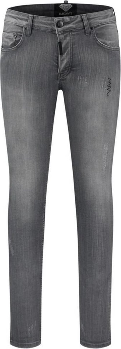 Elegante - Heren Jeans - Skinny - Damaged Look - Grey Washed 001 - Lengte 32