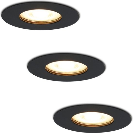 HOFTRONIC™ LED inbouwspots 3 spots - Zwart - Rond - IP65 - GU10 - Dimbaar -  Spot Bari... | bol.com