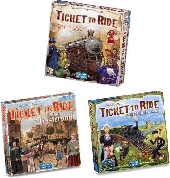 Ticket to Ride - 3 stuks - Basisspel USA & Uitbreidingen Nederland en Amsterdam