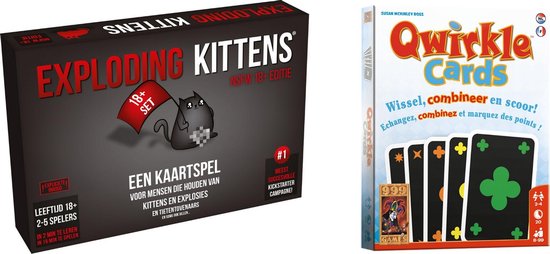 Spellenbundel - Kaartspel - 2 stuks - Exploding Kittens NSFW (18+) & Qwirkle