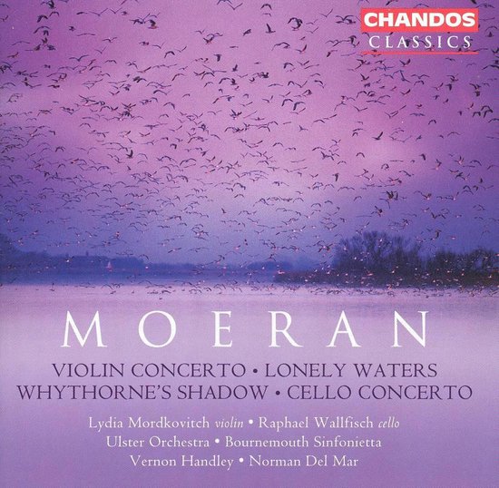 Moeran: Violin Concerto CD-hoes met vogels die vliegen en de tekst 'CHANDOS CLASSICS'
