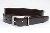 JV Belts Draaibare reversible heren riem bruin/zwart - heren riem - 3 cm breed - Zwart / Bruin - Echt Leer - Taille: 120cm - Totale lengte riem: 135cm