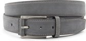 Grijze leren nubuck riem unisex 3.5 cm breed - Grijs - Sportief - Echt Leer/Nubuck - Taille: 110cm - Totale lengte riem: 125cm