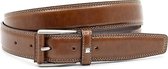 Cognac  heren riem 3.2 cm breed - Cognac - Klassiek - Echt Leer - Taille: 105cm - Totale lengte riem: 120cm