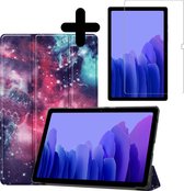 Hoes Geschikt voor Samsung Galaxy Tab A7 Hoes Book Case Hoesje Trifold Cover Met Screenprotector - Hoesje Geschikt voor Samsung Tab A7 Hoesje Bookcase - Galaxy