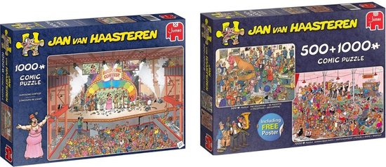 Jan van Haasteren - 2 in 1 De Receptie 500 stukjes en Duits Bierfeest