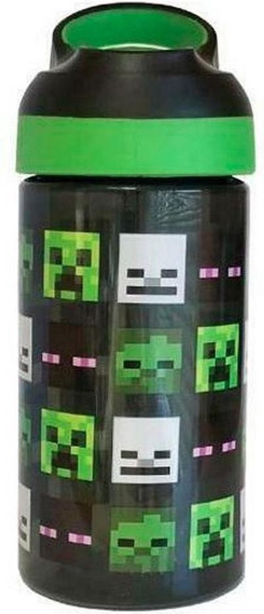 Minecraft Mob Heads Stainless Steel Water Bottle Green (One Size)