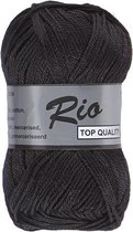 Lammy yarns Rio katoen garen - zwart (001) - pendikte 3 a 3,5 mm - 1 bol van 50 gram