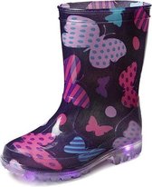 Regenlaars Gevavi Boots | Mila Kinderlaars met Ledlampjes PVC | Maat 23 | Paars