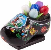 Magneet Klomp Met Tulpen Holland Zwart 5 Cm - Souvenir