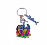 Sleutelhanger Blauwe Fiets Met Tulpen Holland - Souvenir