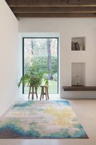 OSTA Patina – Vloerkleed – geweven – polyester – duurzaam – modern - vintage -  blauw/geel – 80x140