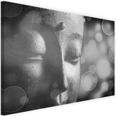 Schilderij Gezicht van boeddha, 2 maten, zwart-wit, Premium print