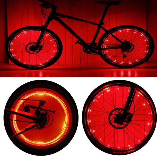 Meer dan wat dan ook Spelen met Achtervolging Wielverlichting - Set van 2 - LED verlichting fiets - Spaak verlichting wiel...  | bol.com