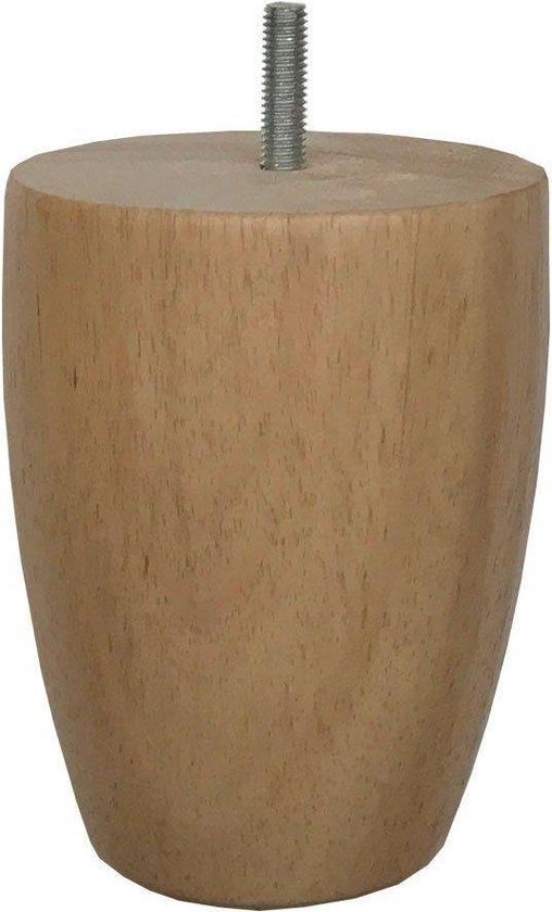 Blank houten ronde meubelpoot 12 cm (M8)