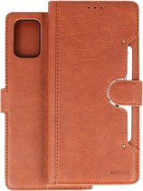 KAIYUE - Luxe Portemonnee Hoesje - Pasjeshouder Telefoonhoesje - Wallet Case - Geschikt voor Samsung Galaxy A51 - Bruin