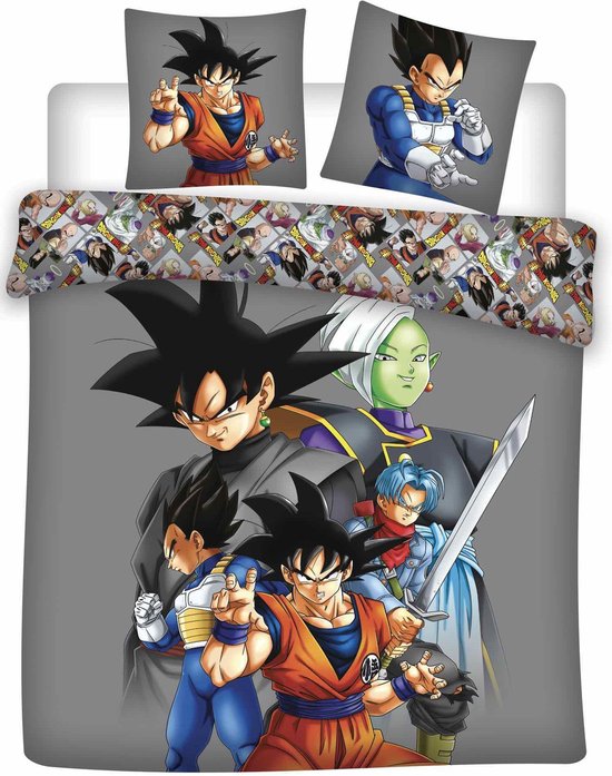 Dragon Ball Z Dekbedovertrek Goku - Lits Jumeaux - 240 x 220 cm - Grijs