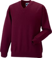 Russell Werkkleding V-hals Sweatshirt Top (Bourgondië)