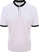 AWDis Gewoon Cool Mens Stand Collar Sport Polo (Arctisch wit/straalzwart)