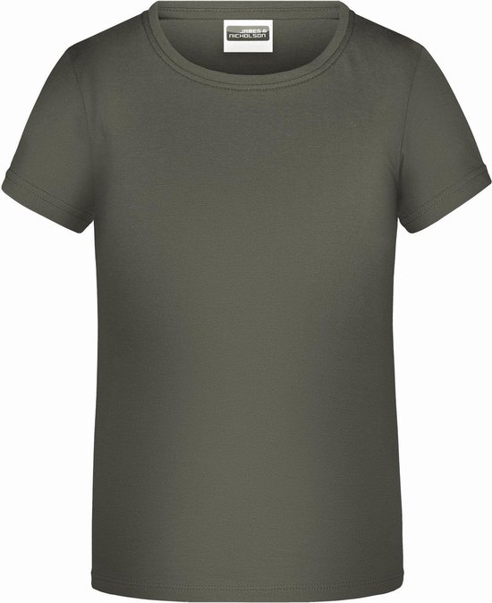 James And Nicholson Childrens Girls Basic T-Shirt (Donkergrijs)