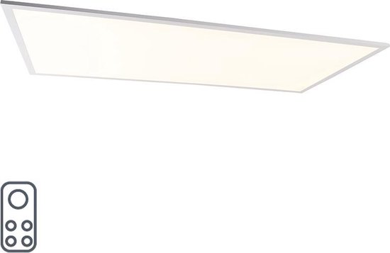 QAZQA liv - Moderne LED Dimbare Plafondlamp met Dimmer - 1 lichts - L 120 cm - Wit - Woonkamer | Slaapkamer | Keuken