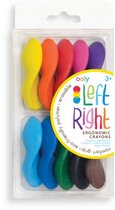 Ooly - Left-Right Ergonomische Waskrijtjes - 10 Gekleurde Krijtjes - Ergonomisch Voor Links- En Rechtshandigen - Milieuvriendelijk - Uitwisbaar - Geschikt Vanaf 3 Jaar