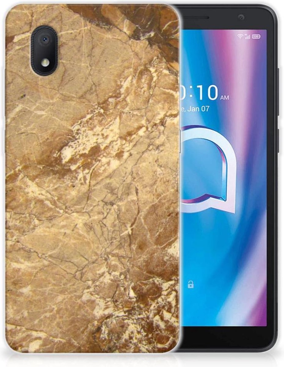 Alcatel 1B (2020) TPU Siliconen Hoesje Marmer Creme