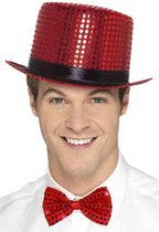 Rode glitter hoed voor volwassenen - Verkleedhoofddeksel