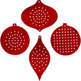 Kruissteken karton, metallic rood, H: 8,5-12 cm, gatgrootte 3 mm, 280 gr, 8 stuk/ 1 doos