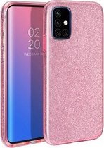 Samsung A51 Siliconen Glitter Hoesje Roze