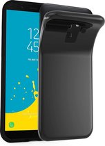 Flexibele achterkant Silicone hoesje zwart Geschikt voor: Samsung Galaxy J6 2018