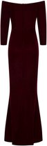 Collectif Anjelica Velvet Maxi Jurk Wijn