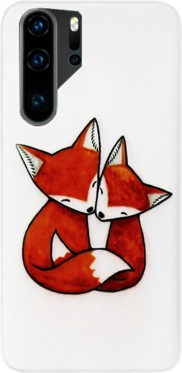ADEL Siliconen Back Cover Softcase Hoesje Geschikt voor Huawei P30 Pro - Vossen Familie