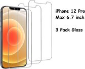 iPhone 12 Pro Max Screenprotector - 3 Stuks Glazen tempered glass