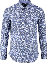 Overhemd Print Bloemen Navy (351014D - 669)