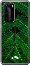Huawei P40 Pro Hoesje Transparant TPU Case - Symmetric Plants #ffffff