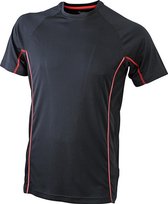 James and Nicholson - Heren Running Reflex T-Shirt (Zwart/Rood)