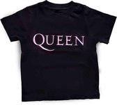 Queen Kinder Tshirt -Kids tm 4 jaar- Pink Logo Zwart