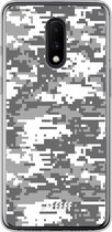 OnePlus 7 Hoesje Transparant TPU Case - Snow Camouflage #ffffff