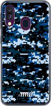 Samsung Galaxy A40 Hoesje Transparant TPU Case - Navy Camouflage #ffffff