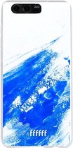 Honor 9 Hoesje Transparant TPU Case - Blue Brush Stroke #ffffff