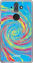 Nokia 8 Sirocco Hoesje Transparant TPU Case - Swirl Tie Dye #ffffff