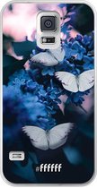 Samsung Galaxy S5 Hoesje Transparant TPU Case - Blooming Butterflies #ffffff