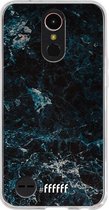 LG K10 (2017) Hoesje Transparant TPU Case - Dark Blue Marble #ffffff