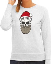 Bad Santa foute Kerstsweater / Kersttrui grijs voor dames - Kerstkleding / Christmas outfit L