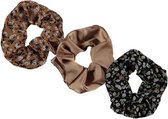 Sarlini Haarelastiek Scrunchies Multi Oker Flower | 3 stuks